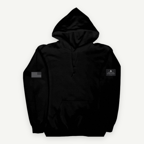 Black Honoring Those That Have the Watch hoodie, front view